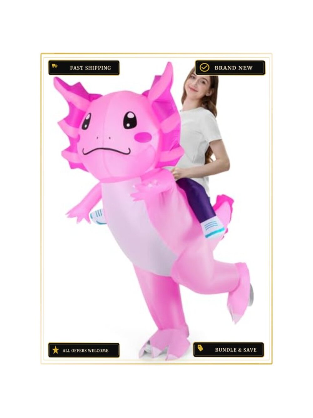 Inflatable Axolotl Costume Adult Unisex Polyester